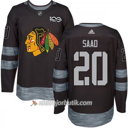 Män Ishockey Chicago Blackhawks Tröja Brandon Saad 20 1917-2017 100th Anniversary Adidas Svart Authentic
